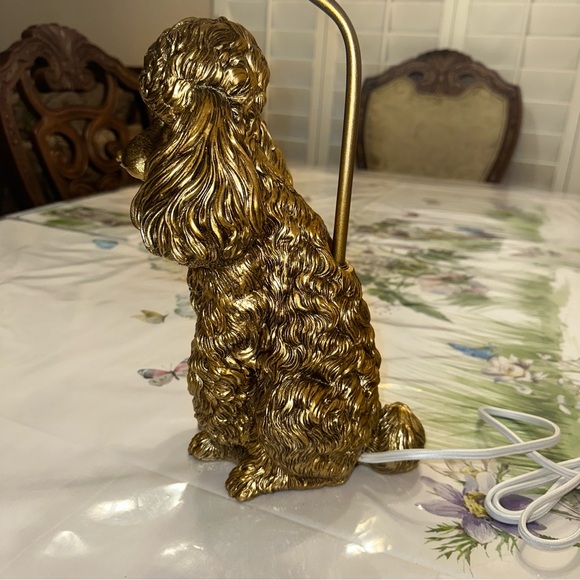 New Anthropologie The Icon Poodle Dog Table Lamp Brass Bronze Light - Picture 5 of 8